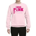 thumbnail image 2 of I Wear Pink for My Aunt Survivor Awareness Unisex Crewneck Graphic Sweatshirt, Light Pink, 2XL, 2 of 3