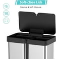 thumbnail image 3 of STRELECT Automatic Motion Sensor Trash Can, 60 Liter/16 Gallon Smart Dual Garbage Can, Touchless Automatic Recycle Bin with Lids for Kitchens Office, Stainless Steel, Without Inner Bucket, 3 of 8