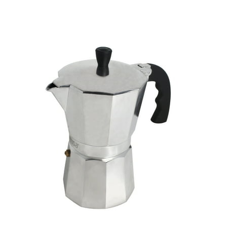 Imusa 3 Cup New Traditional Aluminum Espresso Stovetop Coffeemaker, Silver