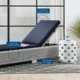 thumbnail image 3 of Modway Conway Outdoor Patio Wicker Rattan Chaise Lounge in Light Gray Navy, 3 of 10