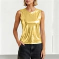 thumbnail image 5 of cocolona Summer Shiny Tank Tops Crew Neck Sleeveless Slim Fit Party Club Shirts Trendy Casual Sparkly Blouses, 5 of 7