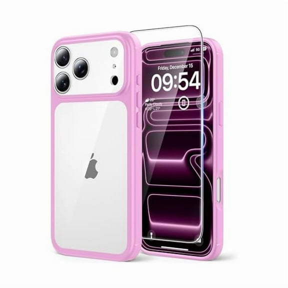 1997 for iPhone 17 Pro Max Case, Full Camera Protection with Screen Protector, Anti-Yellowing Military-Grade Protection Shockproof Slim Phone Case for iPhone 17 ProMax, Pink