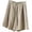 yue866-Beige, variant on Linen Shorts for Women Wide Leg Pleated Elastic High Waisted Casual Bermuda Shorts with Pockets Coffee XL