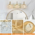 thumbnail image 4 of 17” Crystal Bathroom Vanity Light  3-Light Golden Wall Sconce  Clear Glass Shade  Wall Mount Lighting for Bathroom  Powder Room  Mirror, 4 of 6