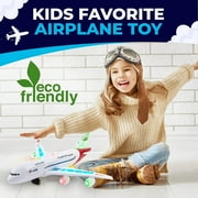 Toysery Airplane Toys for Kids, Bump and Go Action, Toddler Toy Plane with LED Flashing Lights and Sounds for Boys & Girls 3 -12 Years Old (Airbus A380)