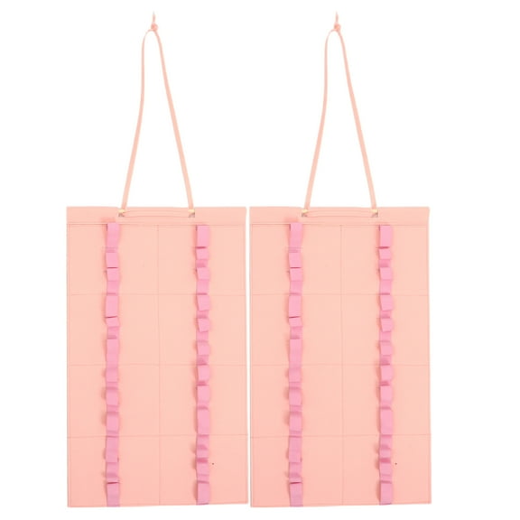 LOLIPPYY 2Pcs Portable Felt Drumstick Bag and Karate Belt Display Rack in Pink Foldable Design