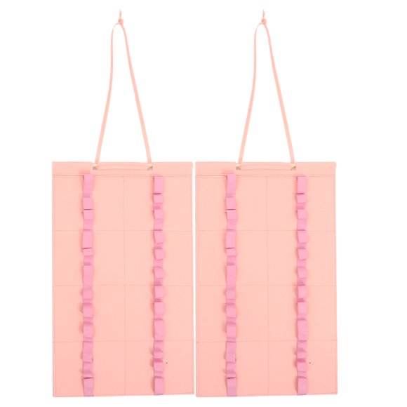 Raindrops 2Pcs Felt Hanging Drumstick Organizer and Karate Belt Display for Home Storage in Pink