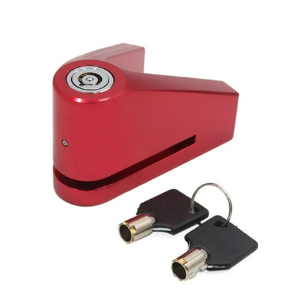Red V Shaped Motorcycle Scooter Security Anti Theft Disk  w 2