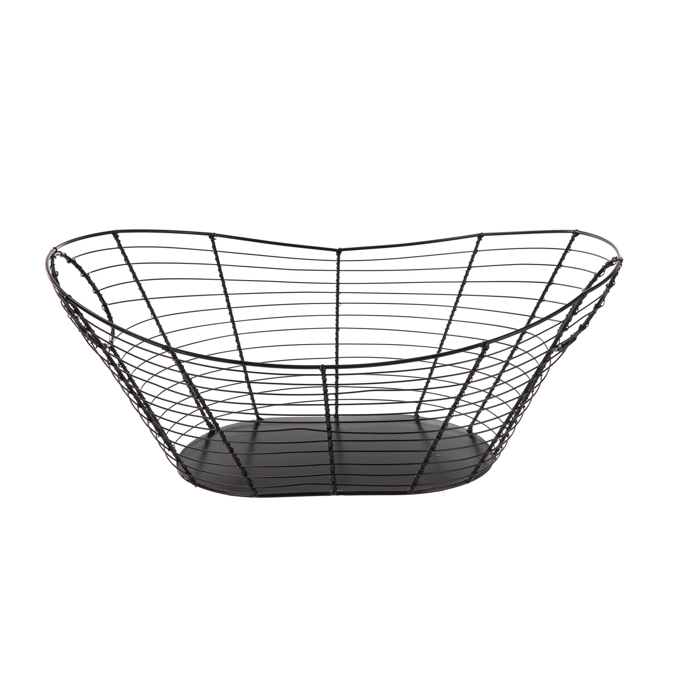 (3 pack) Homezone Black Handcrafted Wire Basket with Handles