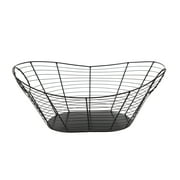 Homezone Black Handcrafted Wire Basket with Handles