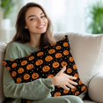 thumbnail image 3 of Throw Pillow Covers 18x18 Inch Set of 2 Pumpkin Monster Halloween Decorative Pillow Covers Stars Black Orange Cushion Cover Pillowcase for Sofa Couch Bed Home Decor, 3 of 9