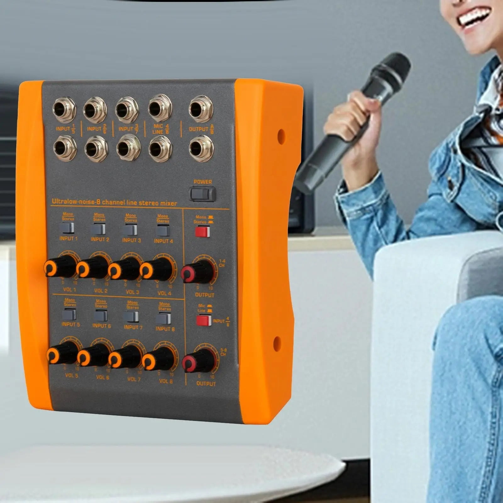 Mini Audio Mixer TRS Input Output Sound Board Console Portable Sound Mixer Keyboards Mixer for Small Clubs Studio Recording Bars ,Precision Control
