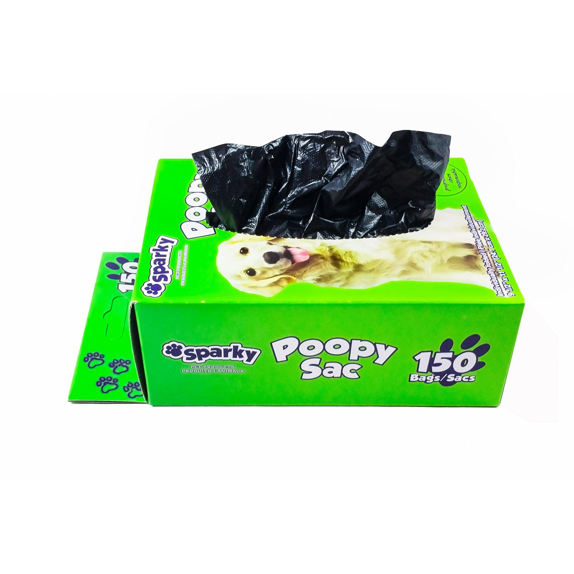 Sparky Poopy Dog Waste Sac Pet Bags 9.5 x 11.5 Vanilla Scented 150 Bags Pack