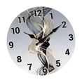 thumbnail image 4 of Reloj de pared moderno de madera con diseño de línea simple, creativo, redondo, decorativo y silencioso. 25 centímetros, 4 of 9