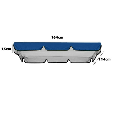 Outdoor Garden Swing Canopy Replacement Cover Shade Cloth 190T Polyester Taffeta UV Block Fade Resistant Tear Resistant Breathable Foldable Easy Clean for Patio Porch Yard Double Swing 164x114x15cm
