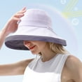 thumbnail image 4 of Women Fisherman Hat Contrast Color  Lightweight Fasten String Anti-UV Lady Cap Headwear, 4 of 10