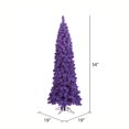 thumbnail image 2 of Vickerman 4.5' Flocked Purple Pencil Fir Artificial Christmas Tree, Purple Dura-lit LED Lights, 2 of 2