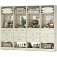 thumbnail image 4 of Homiesy 25'' Walk-in Closet System with 4 Wooden Drawers, Freestanding Closet Organizer System with Storage Shelves and Mirror, Sturdy Closet Tower for Bedroom, Closet and Mudroom, White Oak, 4 Pack, 4 of 8