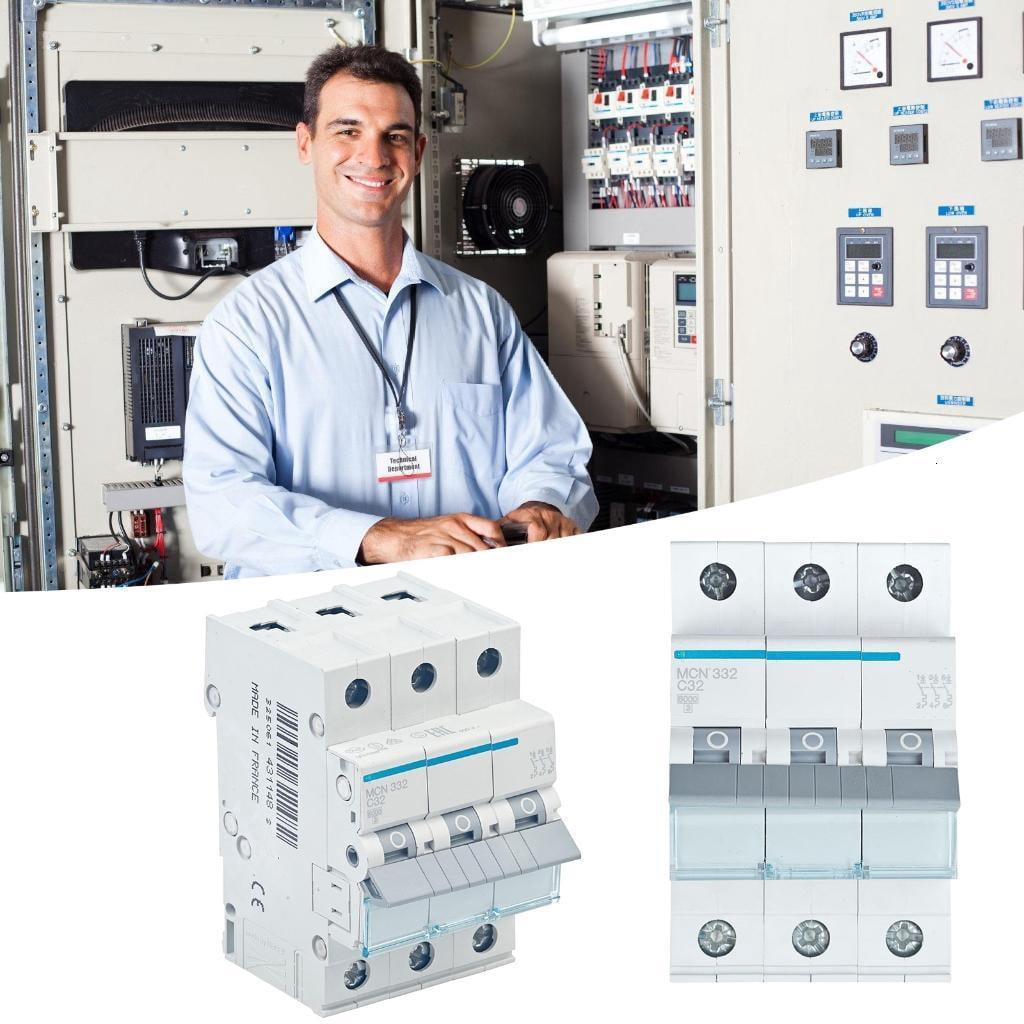 DIN Rails Mount Circuits Breaker 3 Poles Miniature Circuits Breaker 6KA Breaking Capacity Disconnects Switches for Home
