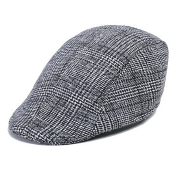Boina para hombre Sombrero plano para vendedor de periódicos Gorra ajustable Sombrero de hombre transpirable Patrón de estilo europeo y americano Sombrero octogonal Otoño e invierno Gorra con visera