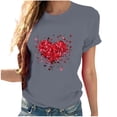 thumbnail image 3 of VKOYWKM Valentines Day Heart Tshirt for Women Love Graphic Tees Holiday Tops Short Sleeve Casual Spring Clothes Loose Fit Crew Neck Valentine Tees, 3 of 7