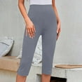 thumbnail image 4 of FAIWAD Capri Leggings for Women High Waisted Soft Stretchy Yoga Pants Plus Size Dressy Cropped Trousers Workout Activewear, 4 of 9