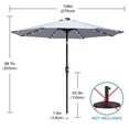 thumbnail image 4 of ABCCANOPY 9ft Patio Solar Umbrella LED Outdoor Umbrella with Tilt and Crank, Light Gray, 4 of 10