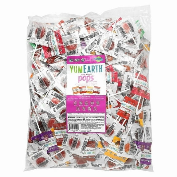 YumEarth, Organic Pops, Vitamin C, Assorted , 3.5 lbs Pack of 4