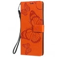 thumbnail image 4 of Nalacover For iPhone 12 Pro Max Case,Luxury 360 Protection Embossed Butterfly PU Leather and Soft TPU Flip Kickstand Magnetic Card Wallet Shockproof Protective Cover with Wrist Strap.Orange, 4 of 7