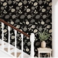 thumbnail image 3 of S4Sassy Peel And Stick Wall Covering, Floral Removable Wallwrap - Black Instant Wall Makeover Mural For Bathroom, Laundry Room, Closet Interior - Self-Adhesive Wallpaper Vinyl -25"X 60", 3 of 9