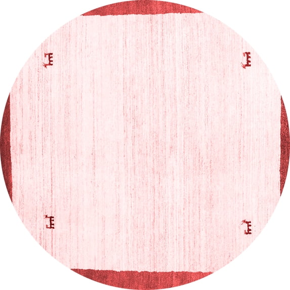Ahgly Company Indoor Round Solid Red Modern Area Rugs, 7' Round