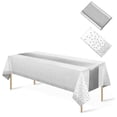 thumbnail image 2 of Disposable Plastic Tablecloths and Satin Table Runner Polka Dot Tablecloth with Satin Table Runner for Wedding Birthday Baby Shower Anniversary Christmas New Year Party Supplies, 8 Pack, 2 of 8