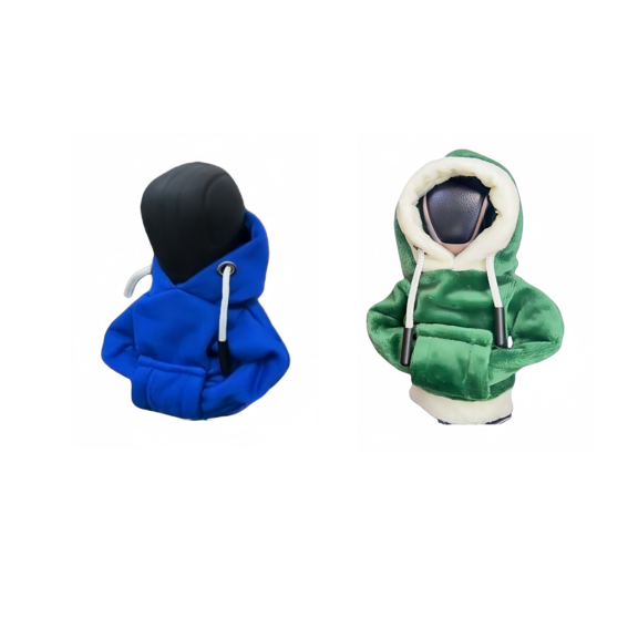 Car Gear Shift Hoodie, Universal Gear Shift Knob Cover, Hoodie For Car Shifter, Automotive Manual Interior Cute Gadgets, Car Interior Accessories And Decorations-blue-Threepiece pack