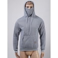 thumbnail image 2 of Hansber Men's Casual Hoodies Sweatshirt Long Sleeve Lightweight Hooded with Face Cover Mask Active Gray 3XL, 2 of 6