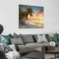 thumbnail image 2 of Chilfamy Palm Tree Beach Sunset Art Canvas Prints Wall Decor 12x12in, 2 of 6