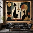 thumbnail image 6 of Black Cats in Abstract Geometric Room Scene, Moody Mid-Century Modern Art for Cat Lovers, Retro Wall Art, Housewarming Gift, Tapestry Wall Hanging for Bedroom and Living Room, 6 of 7