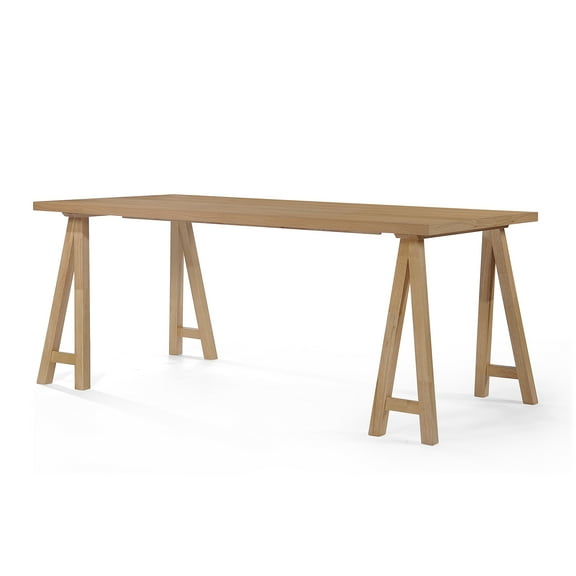 GDF Studio Sabrina Mid Century Modern Wood Dining Table, Natural Oak
