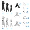 thumbnail image 2 of Kit de reparación de cremalleras Yuxing 85 piezas deslizador de Cremallera negro y plateado, 2 of 5