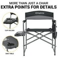 thumbnail image 5 of KingCamp Padded Outdoor Chair with Table and Pockets, Black/Grey (2 Pack), 5 of 12