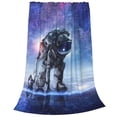 thumbnail image 2 of Honeii Astronauts Start Running Print Fleece Blanket - Throw Blanket for Bed, Sofa, Couch, Camping, and Travel , Microplush Ultra Soft Warm Blanket-80"x60", 2 of 7