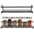 thumbnail image 1 of Juego de 2 especieros de pared (29 × 6,5 cm, negro), adecuados para armarios de cocina, despensa, puertas de armarios, organizadores colgantes resistentes. JM, 1 of 5