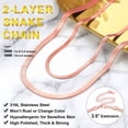 thumbnail image 5 of Silvora Layered Chain Necklaces Set for Women Rose Gold Plated Fashion Herringbone Choker Necklace Stainless Steel Flat Snake Chain Jewelry Gifts for Mom Wife Valentine's Day, 5 of 7