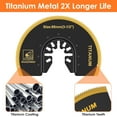 thumbnail image 2 of Protoiya 3Pcs Oscillating Saw Blades Bi-metal Titanium Coated Multitool Blades Semicircular Sharp Oscillating Blades Fast Cutting Saw Blades with Gasket Adapters, 2 of 9