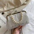 thumbnail image 4 of Bolso Noche Hombro Con Perlas para Banquete Boda Diamantes Imitación Mujer, 4 of 9
