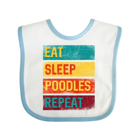 

Inktastic Poodle Lover Eat Sleep Poodles Repeat Gift Baby Boy or Baby Girl Bib