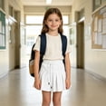 thumbnail image 5 of LIIPEE Solid Color Skirt For Girls Casual Elastic Waist Cute A Line Skirts Kids Comfortable Breathable Everyday School Wear,9-10 Years, 5 of 6