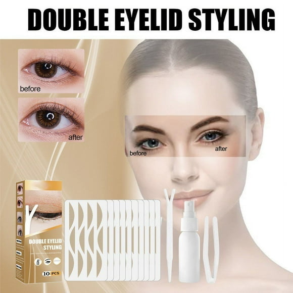 FcBaudy Double Eyelids Patch Eye Lace Mesh Invisible Glue-frees Breathable Super-stickys Permanent Clip Set Double eyelid