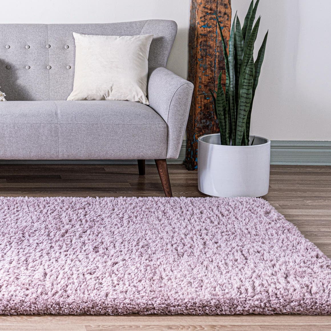 Infinity Collection Solid Area Rug, Grey And Lavender Area Rugs