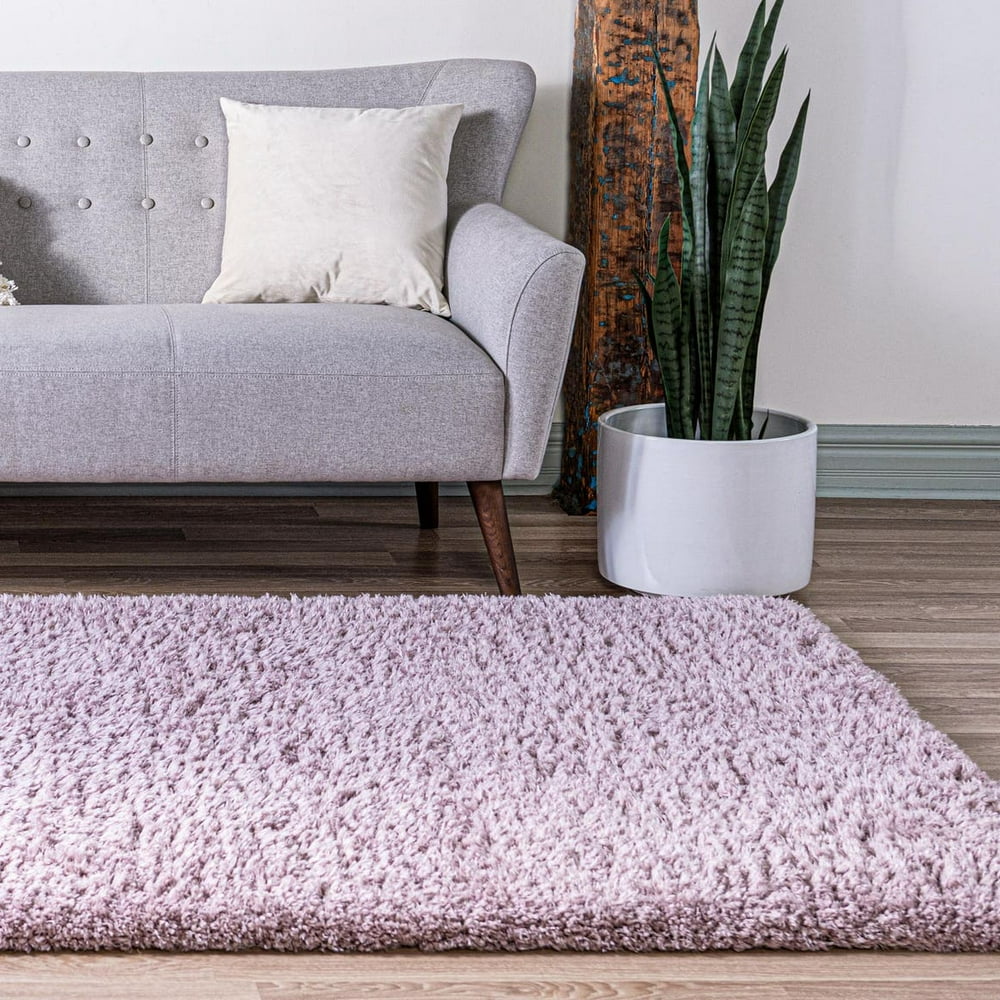 Infinity Collection Solid Shag Area Rug by ‚Äì Lavender 12' 2