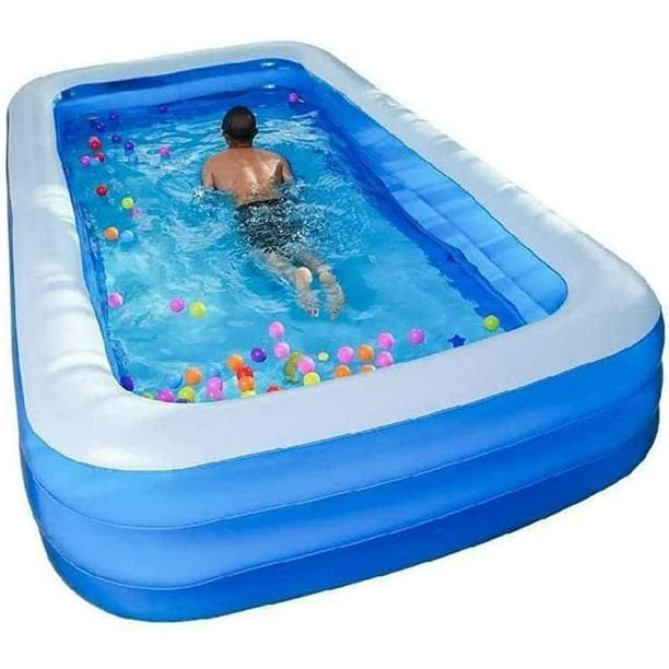 ZSCC Inflatable Swimming Pool Rectangle Inflatable Pools Kids Adult Water Play Fun Kiddie Pool
